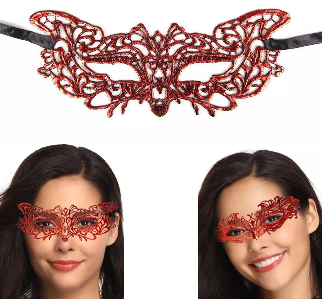 Kırmızı Dantel Masquerade Maskesi 9 No (5538) 1