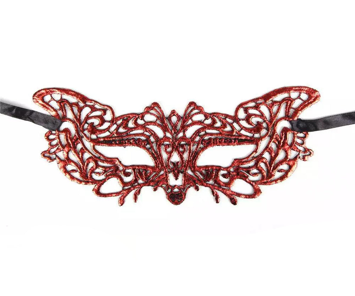 Kırmızı Dantel Masquerade Maskesi 9 No (5538) 2