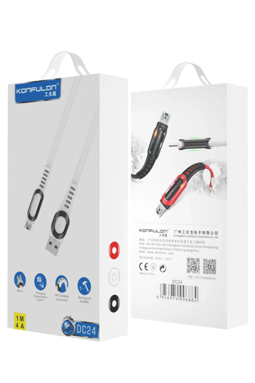 Konfulon DC24 Micro USB Kablo 1.2M 4A - Beyaz 2