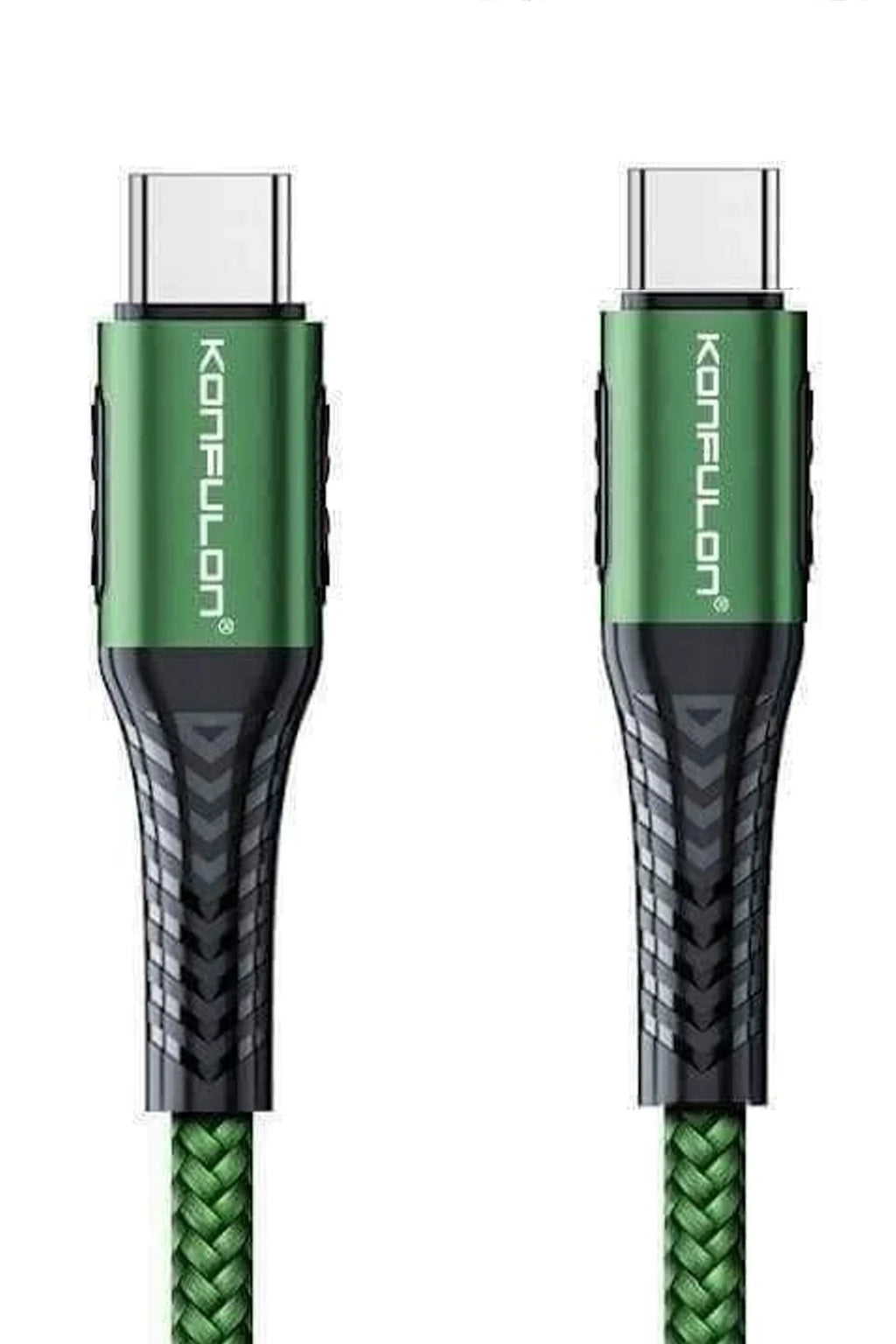 Konfulon DC43 Type-C to Type-C 1M Örgü 60W Hızlı Şarj Kablo - Yeşil 1