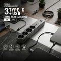 Termal Akım Korumalı 4 Prizli USB Girişli Uzatma Kablosu 1