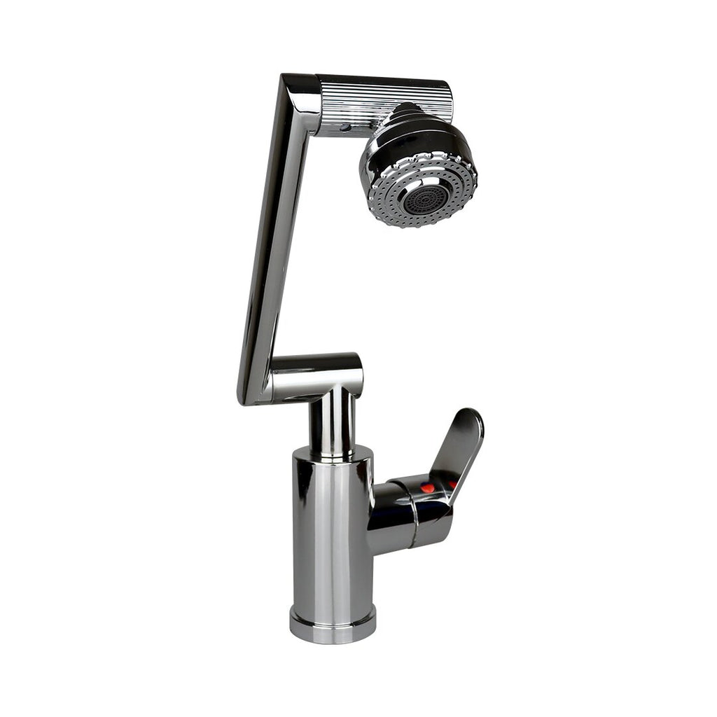 KROM RENKLİ SERT PLASTİK - 1080 DERECE DÖNEBİLEN ÇOK FONKSİYONLU MUSLUK BATARYA KTX-3309 (5538) 1