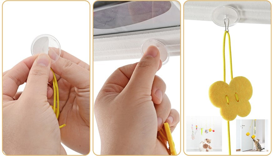 Kelebek Model Elastik Kendinden Yapışkanlı Kedi Oyun Oltası 3