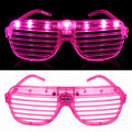 LED Işıklı Panjur Parti Gözlüğü Pembe Renk Shutter Gözlük (5538) 1
