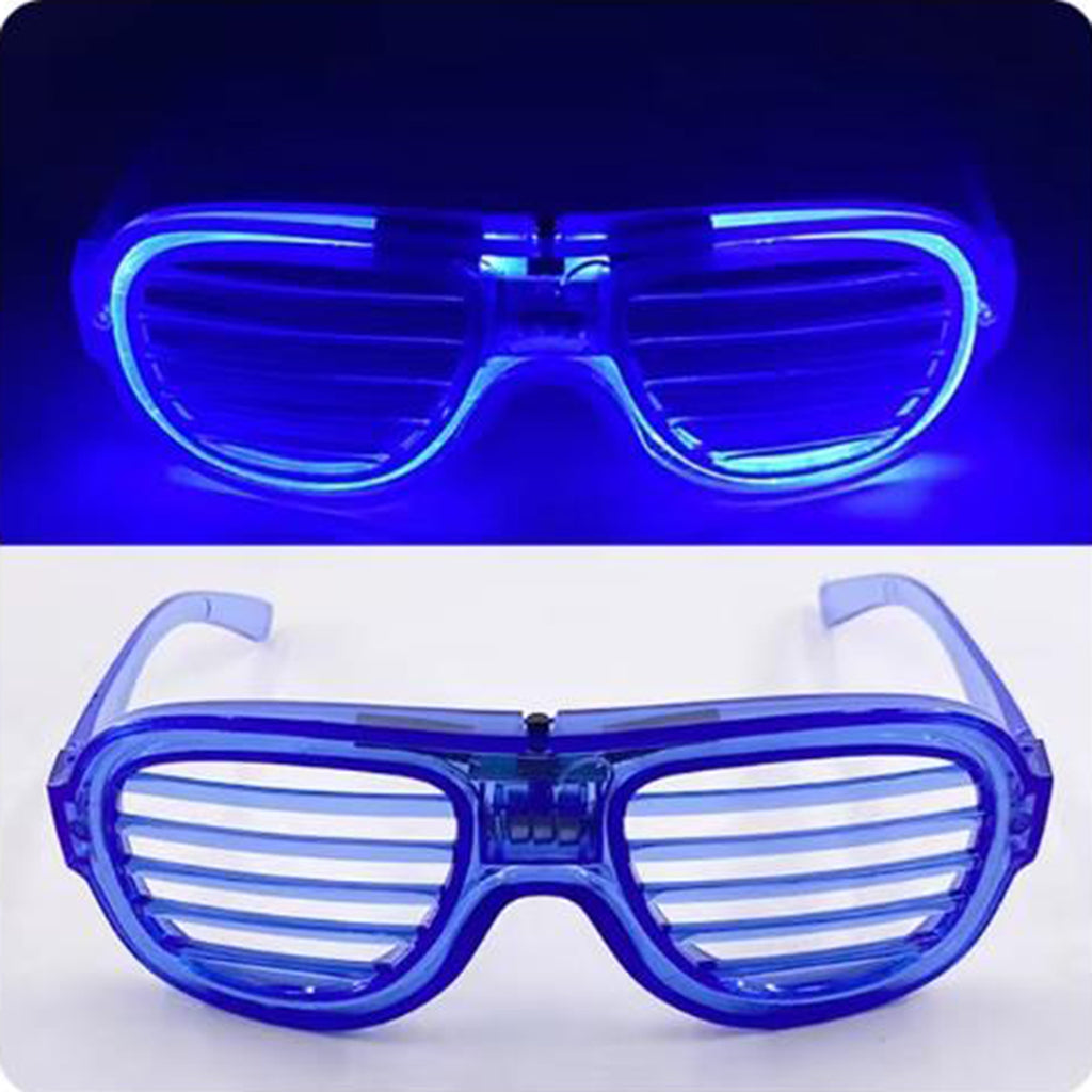 Mavi Led Işıklı Parti Gözlüğü - Neon Glow Şerit Gözlük 3 Modlu (5538) 5