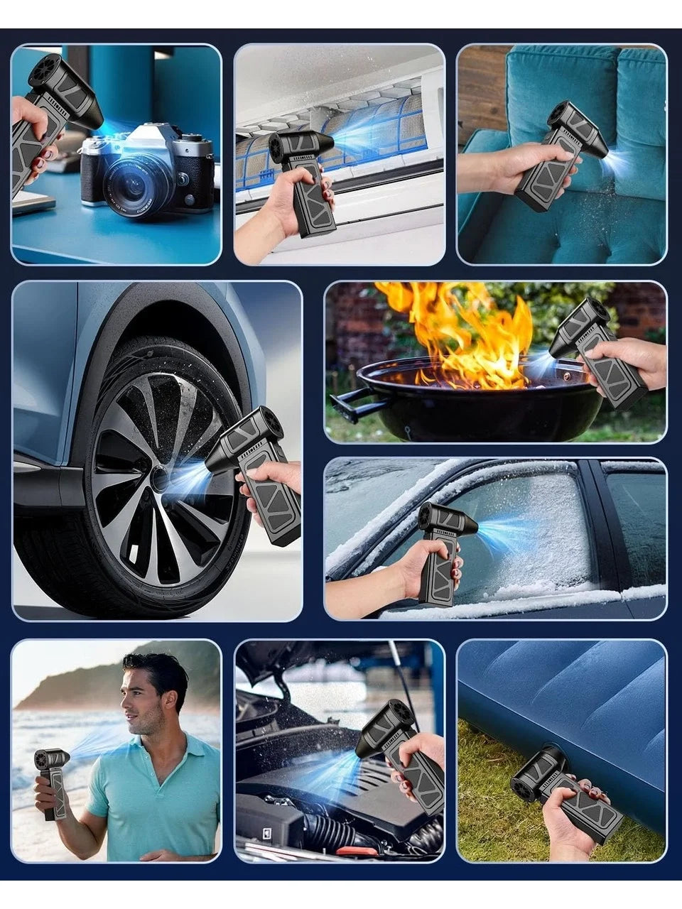 Mega Turbo Üfleyici Elektrikli Şiddetli Fan Hava Kompresör 130.000RPM Mangal Barbekü Fanı (5538) 2