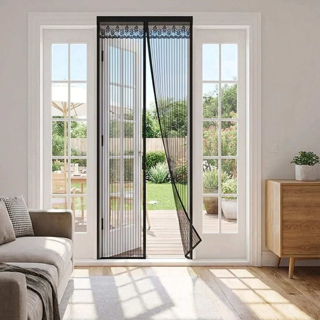 Mıknatıslı Kapı Sinekliği Siyah 100x210 cm Otomatik Kapanan Manyetik Tül Sineklik (5538) 4