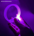 Mor Led Işıklı Baskı Yapılabilen Pilli Bileklik Bilezik 1,5 cm Genişlik (5538) 1