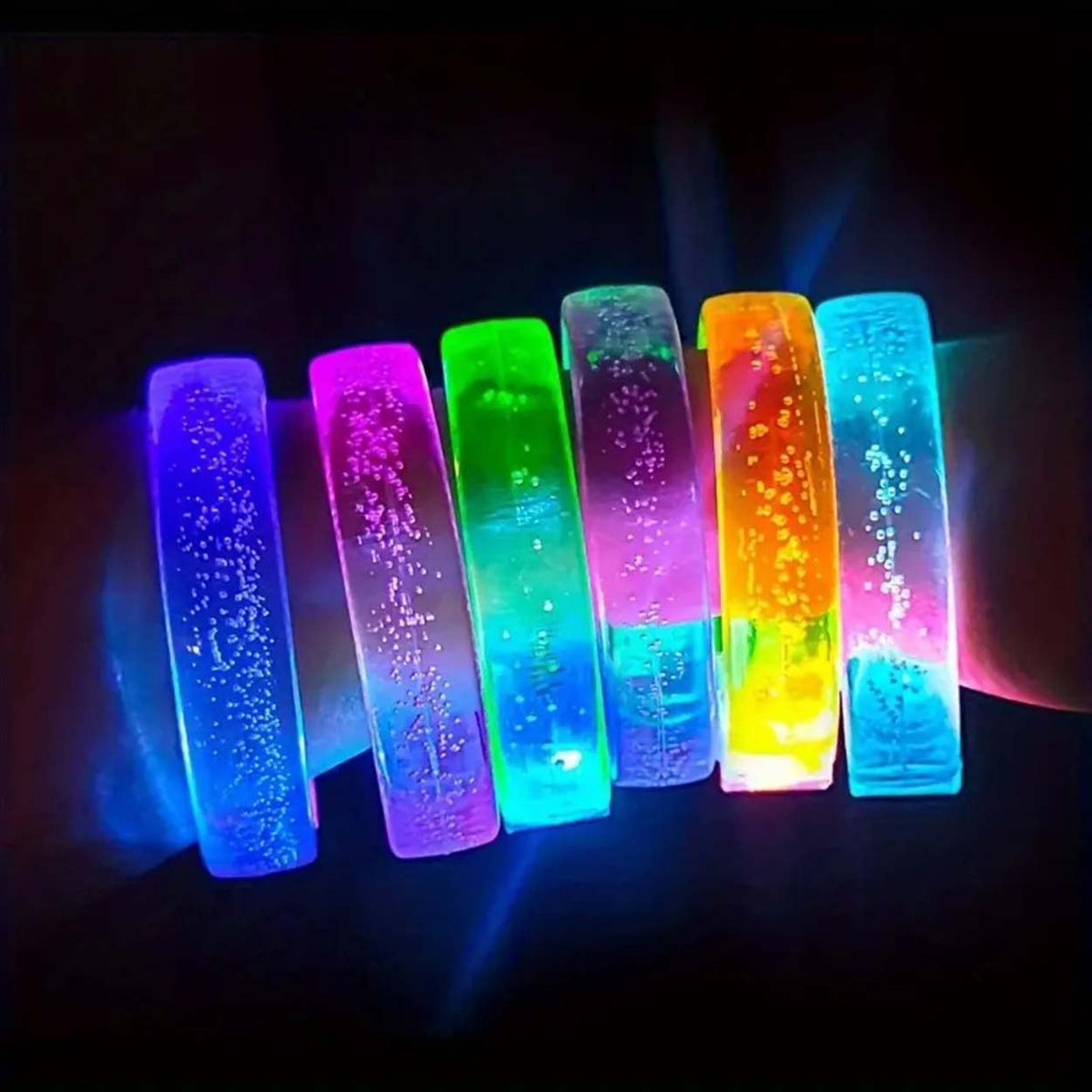 Mor Led Işıklı Baskı Yapılabilen Pilli Bileklik Bilezik 1,5 cm Genişlik (5538) 2