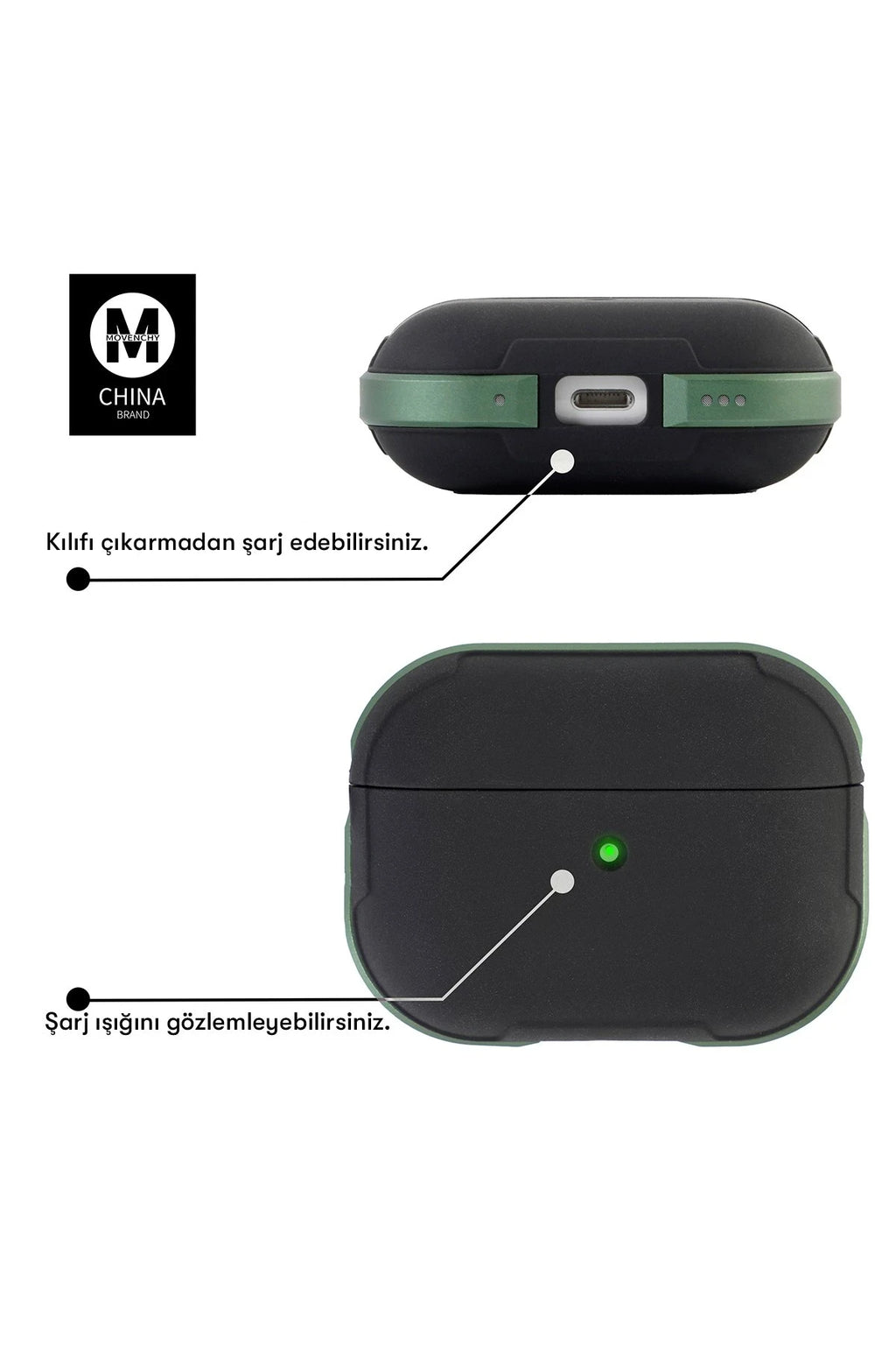Movenchy Apple Airpods Pro 2 (2.nesil) MO-A8 Armor Kılıf - Sierra Blue 4