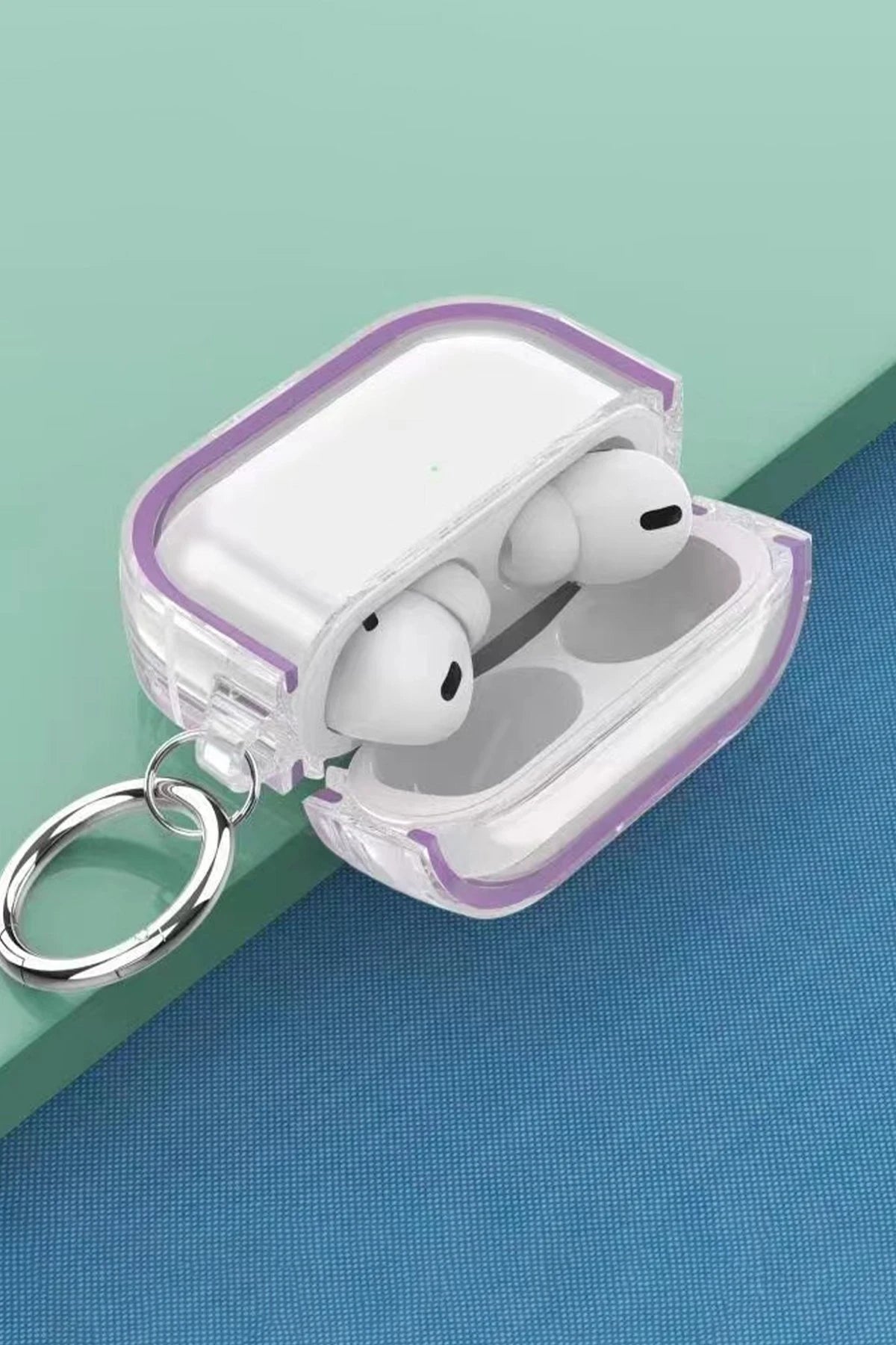 Movenchy Apple Airpods Pro 2 (2.nesil) Shiny Şeffaf Kılıf - Mor 2