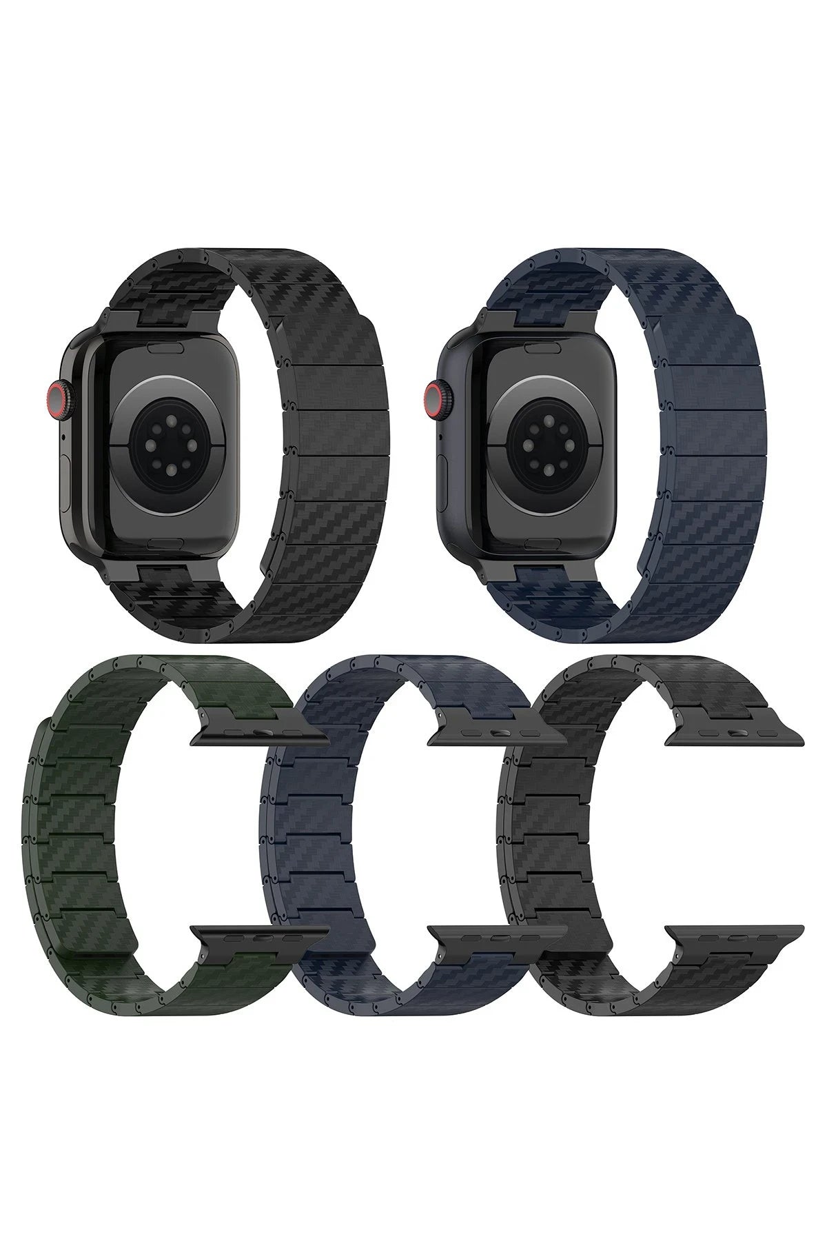 Movenchy Apple Watch 45mm Carbon Steel Kordon - Siyah 3
