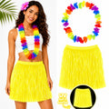 Neon Sarı Hawaii Etek 40 cm ve Rengarenk Hawaii Kolye (5538) 1