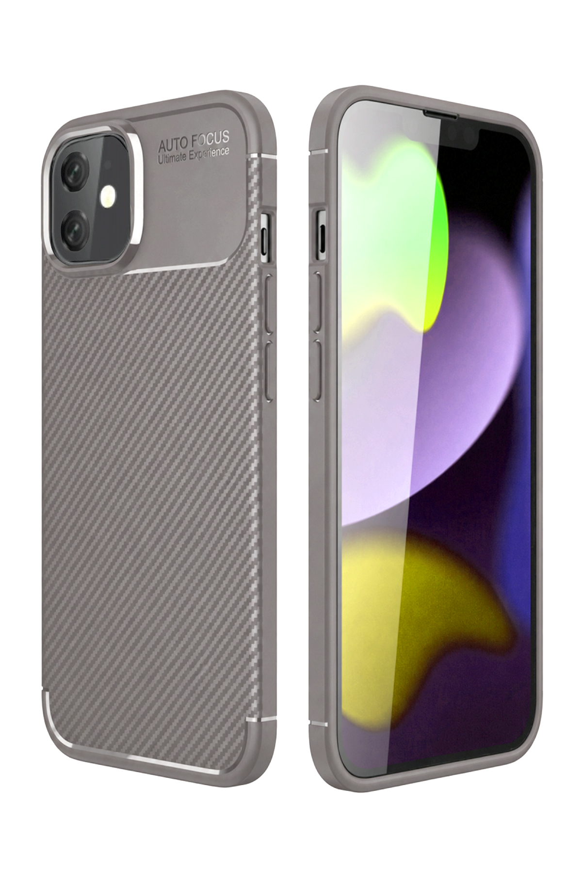 nebaktın Apple iPhone 11 Kılıf Auto Focus Karbon Kapak - Gri 1