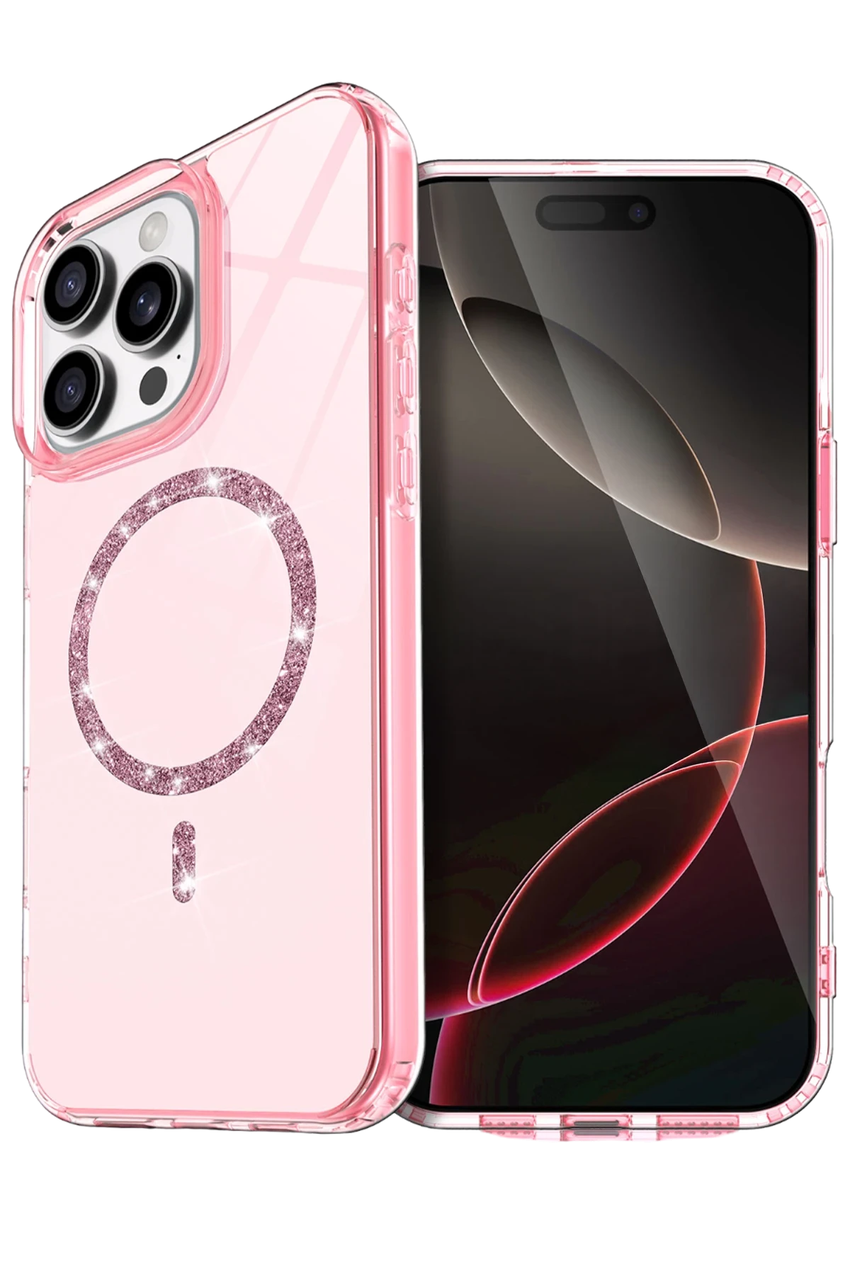 nebaktın Apple iPhone 14 Pro Max Live Diamond Magsafe Kapak - Pembe 1