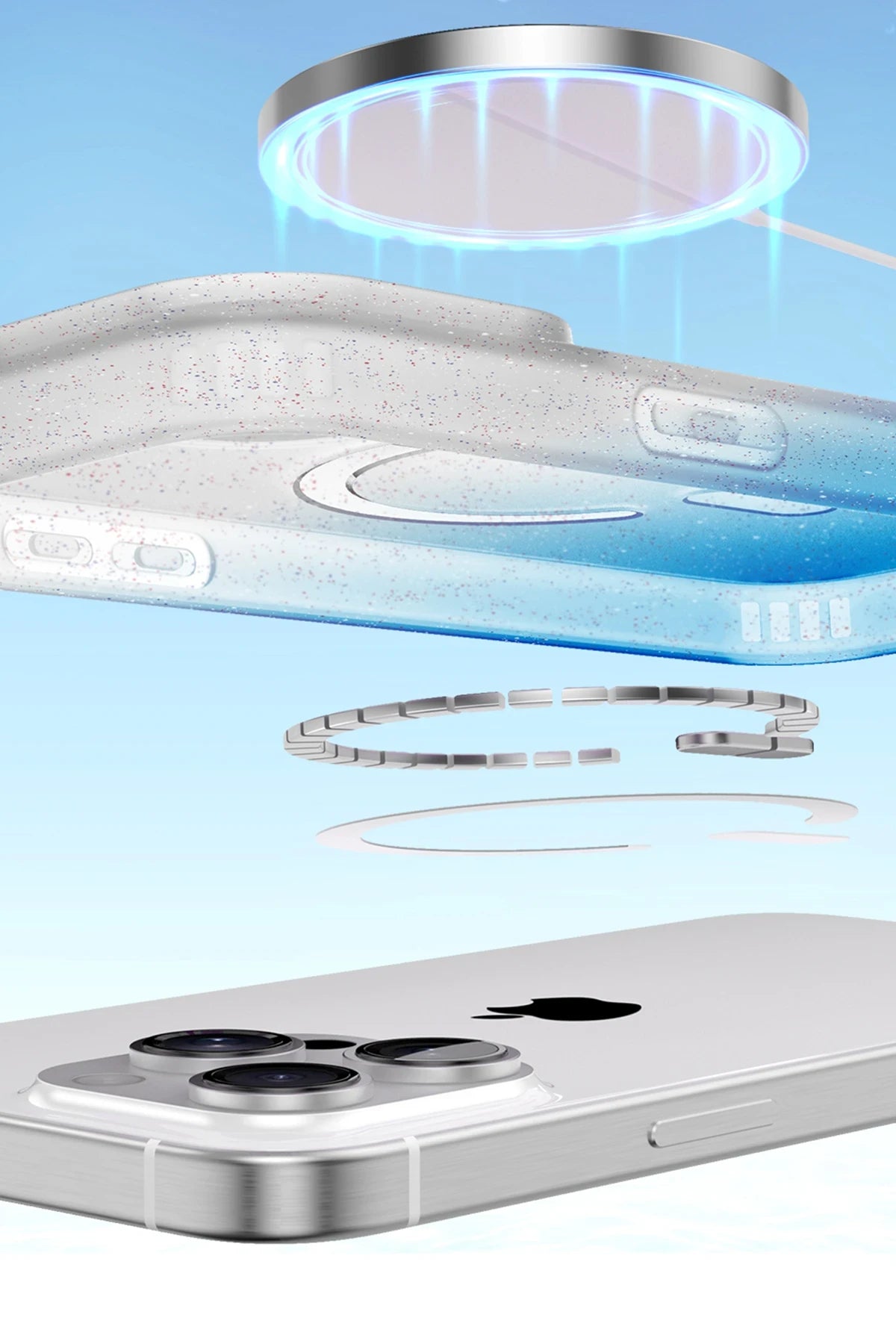 nebaktın Apple iPhone 14 Pro Max Pummel Shiny Magsafe Kapak - Gold 3
