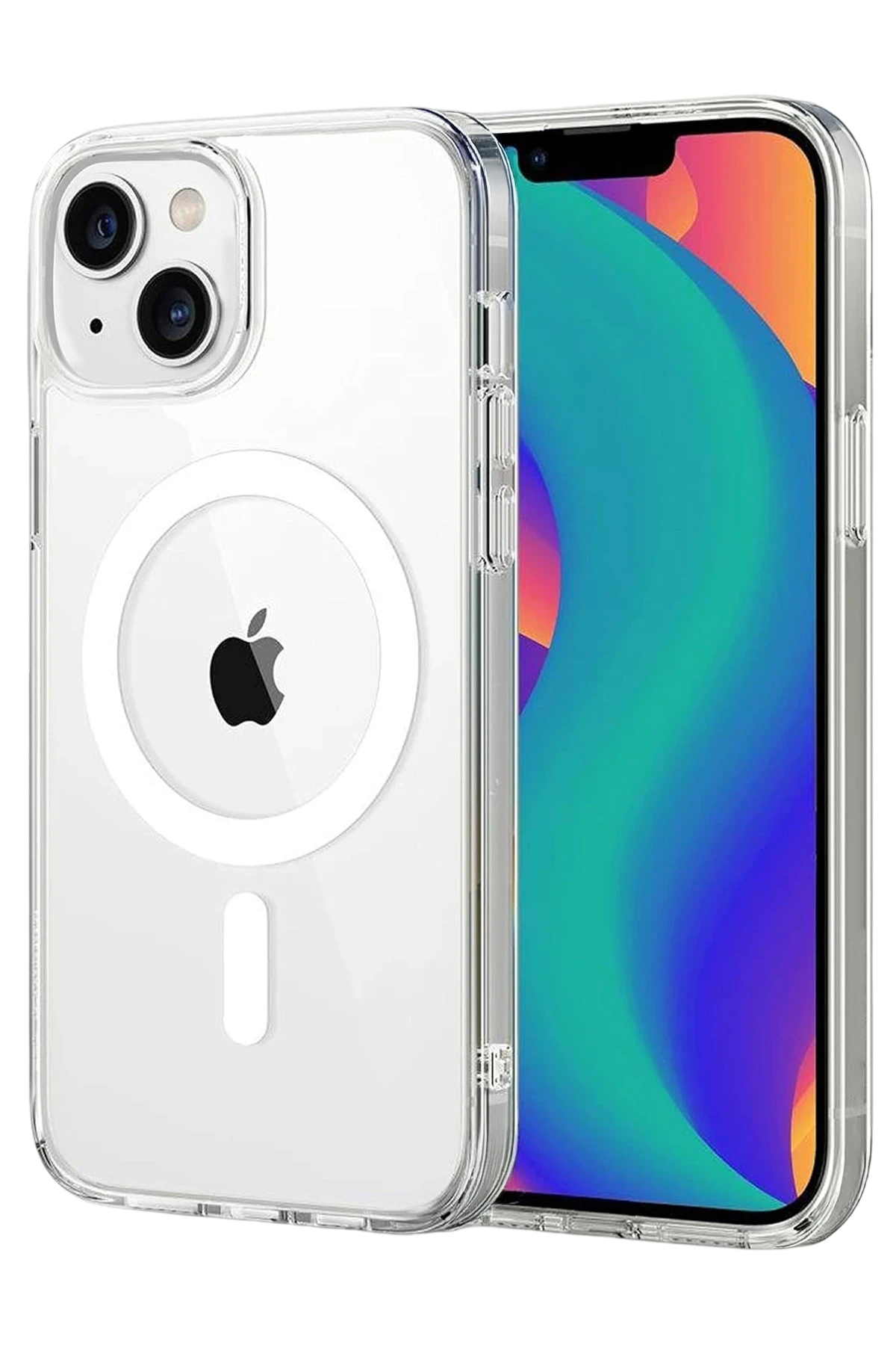 nebaktın Apple iPhone 15 Combo Sert Şeffaf Magsafe Kapak - Şeffaf 1
