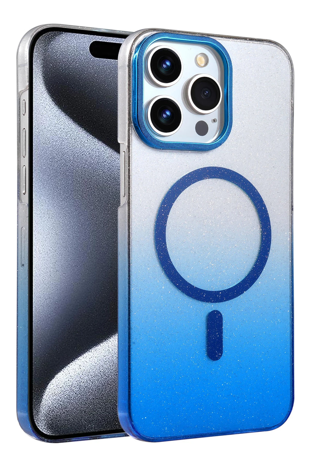 nebaktın Apple iPhone 15 Pro Max Glossy Magsafe Kapak - Mavi 1