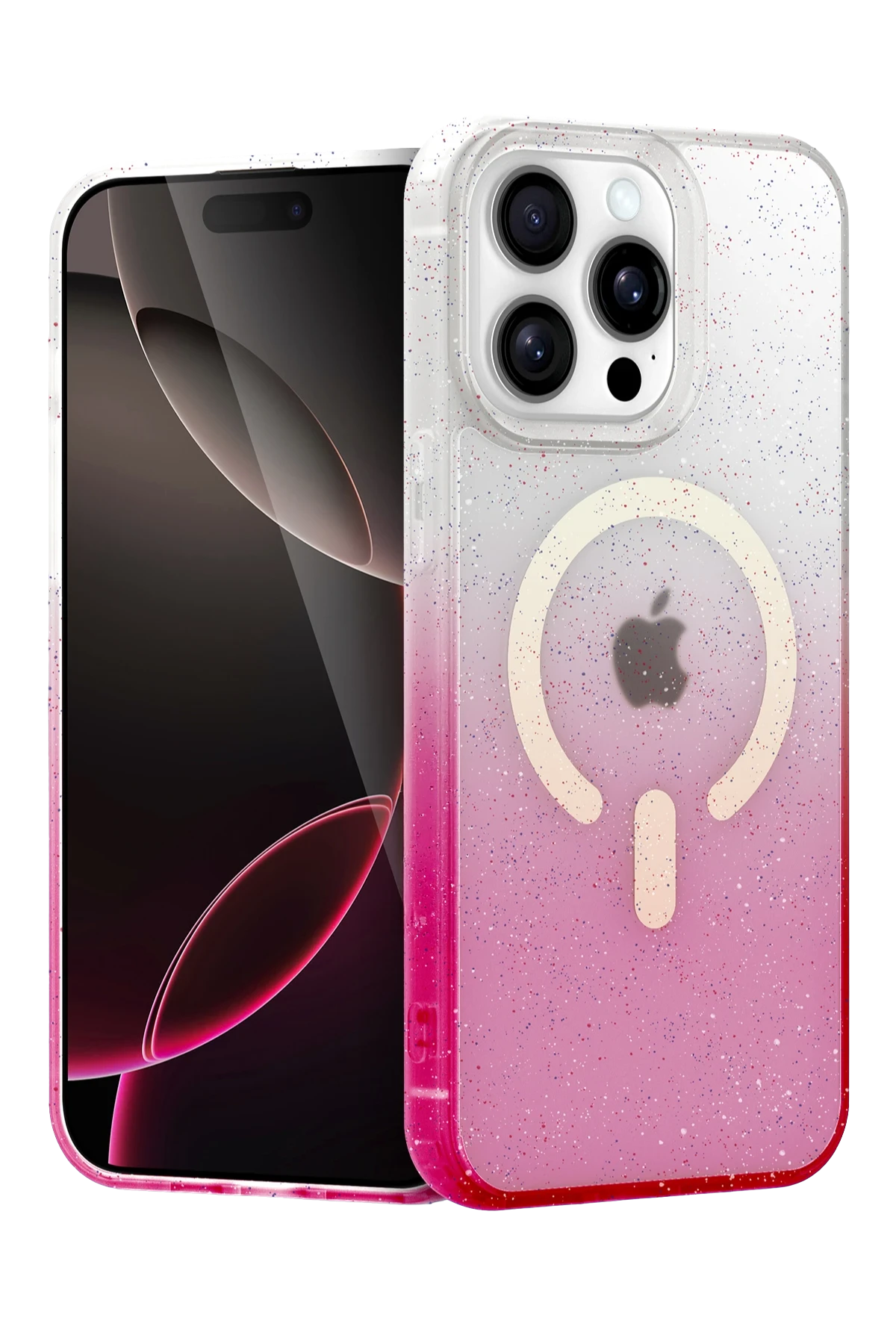 nebaktın Apple iPhone 15 Pro Pummel Shiny Magsafe Kapak - Pembe 1