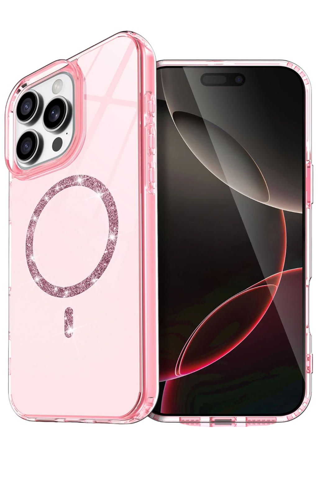 nebaktın Apple iPhone 16 Pro Live Diamond Magsafe Kapak - Pembe 1