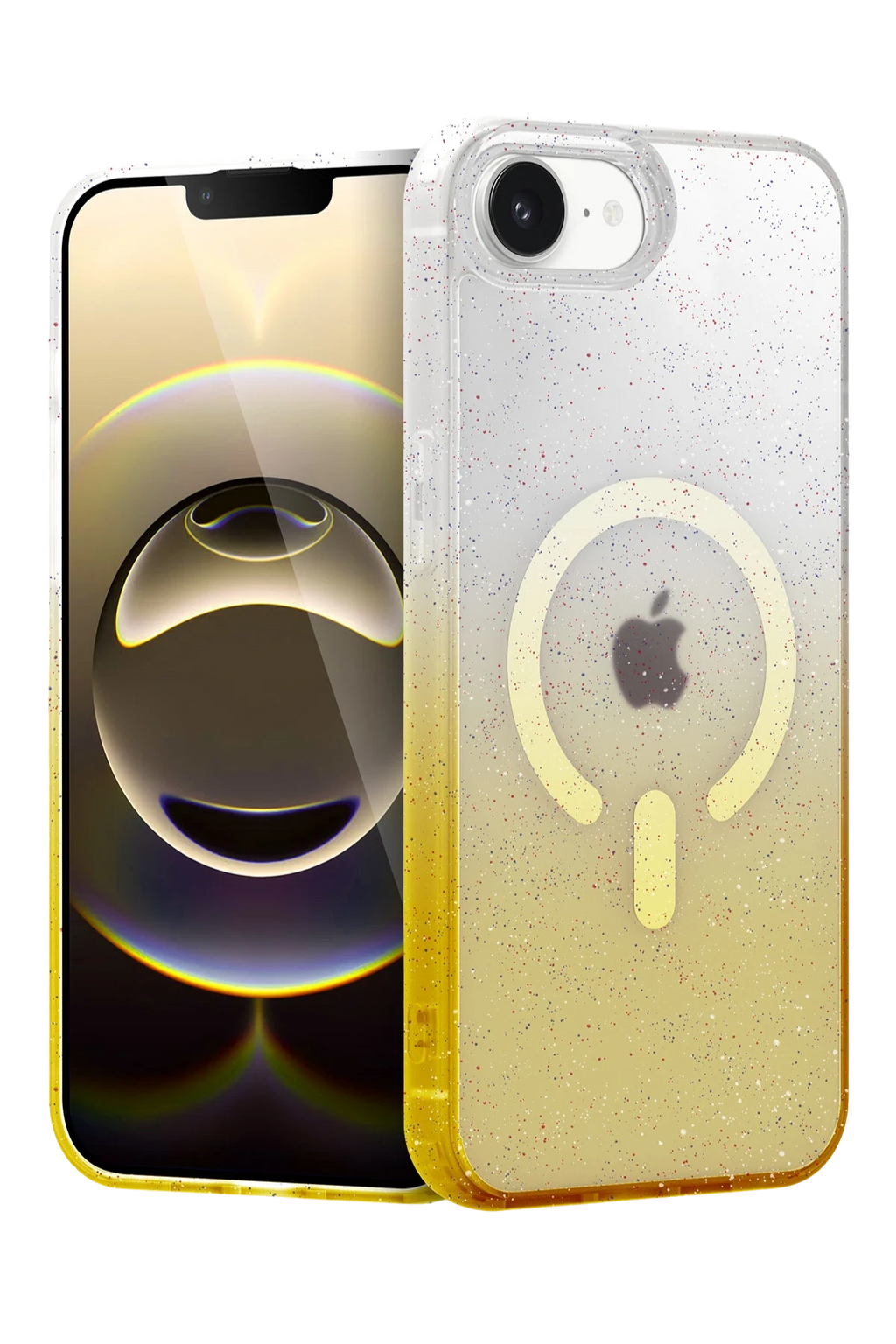 nebaktın Apple iPhone 16E Pummel Shiny Magsafe Kapak - Gold 1
