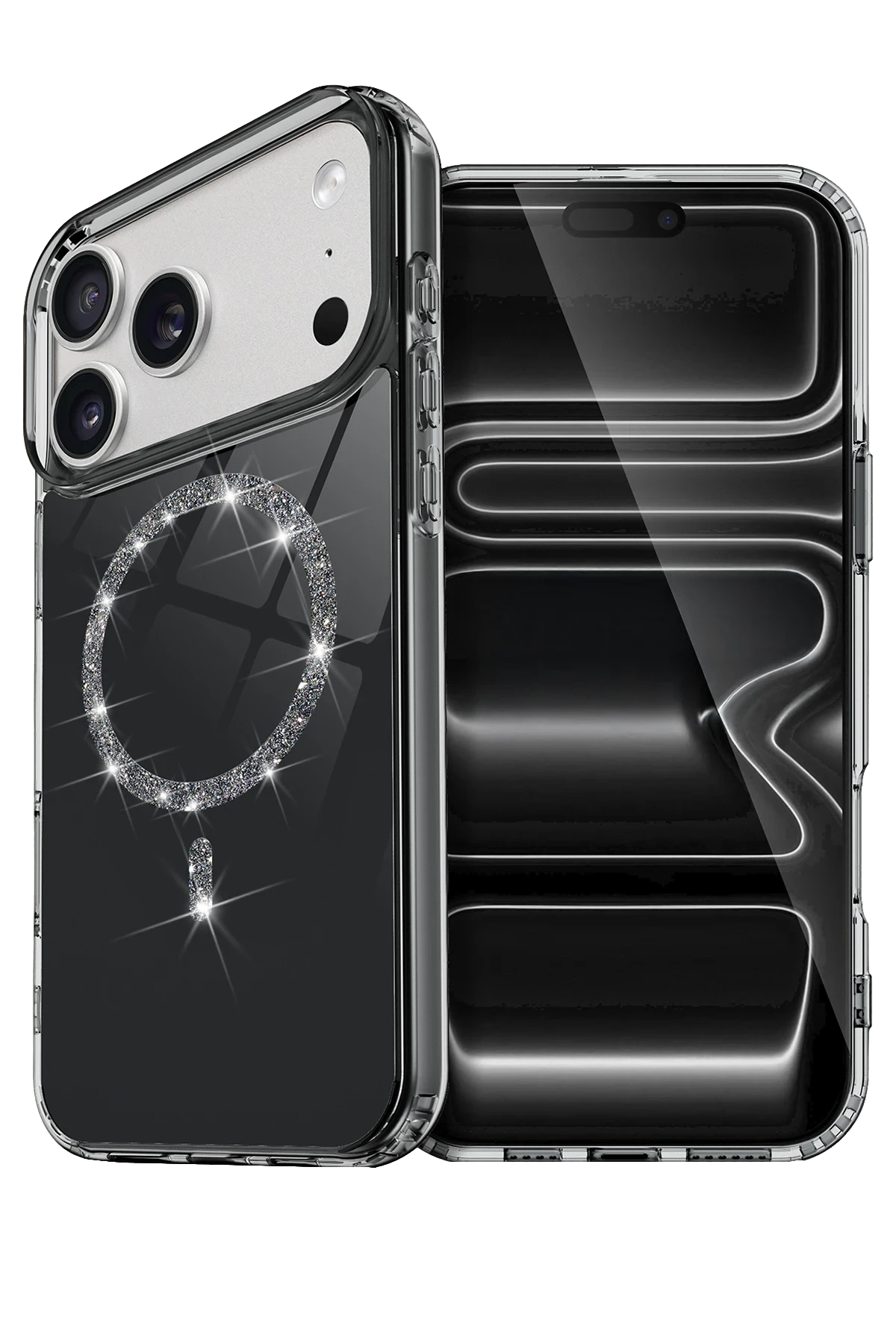 nebaktın Apple iPhone 17 Pro Max Live Diamond Magsafe Kapak - Siyah 1