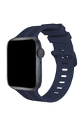 nebaktın Apple Watch 38mm KR408 Çizgili Silikon Kordon - Lacivert 1