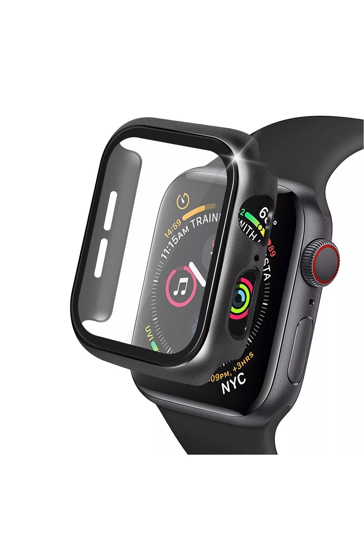 nebaktın Apple Watch 40mm Camlı Kasa Ekran Koruyucu - Siyah 1