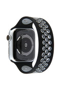 nebaktın Apple Watch 42mm Ayarlı Delikli Silikon Kordon - Siyah-Gri 1