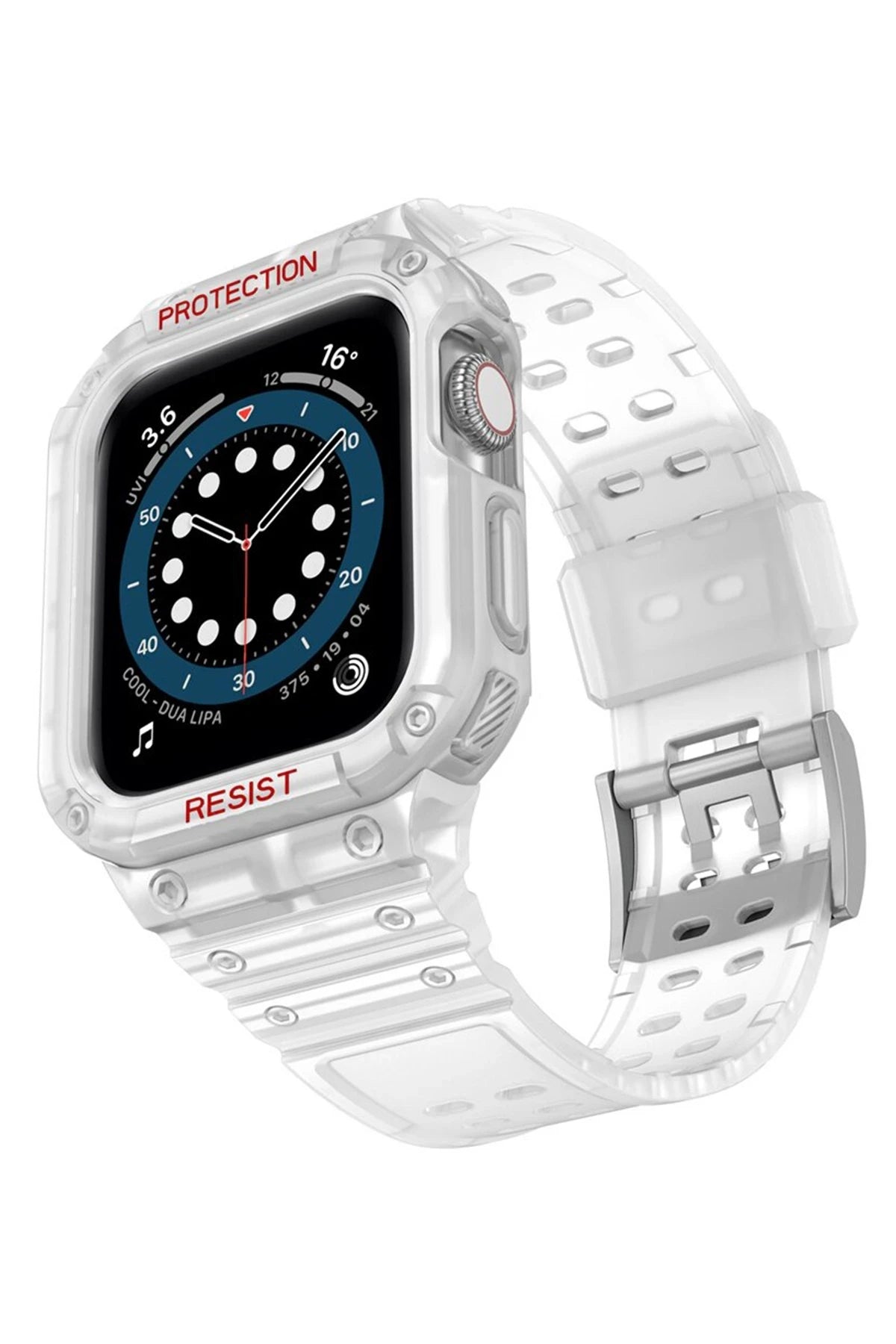 nebaktın Apple Watch 42mm KR401 Silikon Kordon - Şeffaf 1