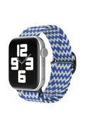 nebaktın Apple Watch 42mm Star Kordon - Zigzag Beyaz-Mavi 1