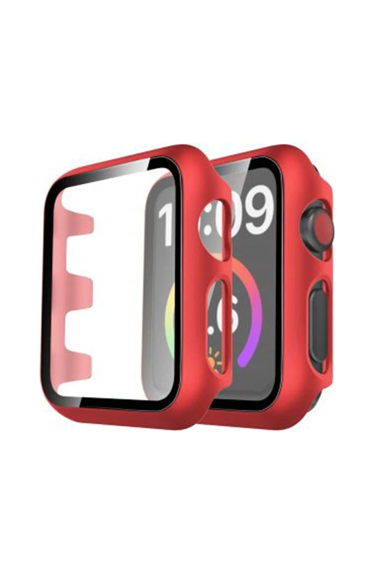 nebaktın Apple Watch 44mm Camlı Kasa Ekran Koruyucu - Kırmızı 1