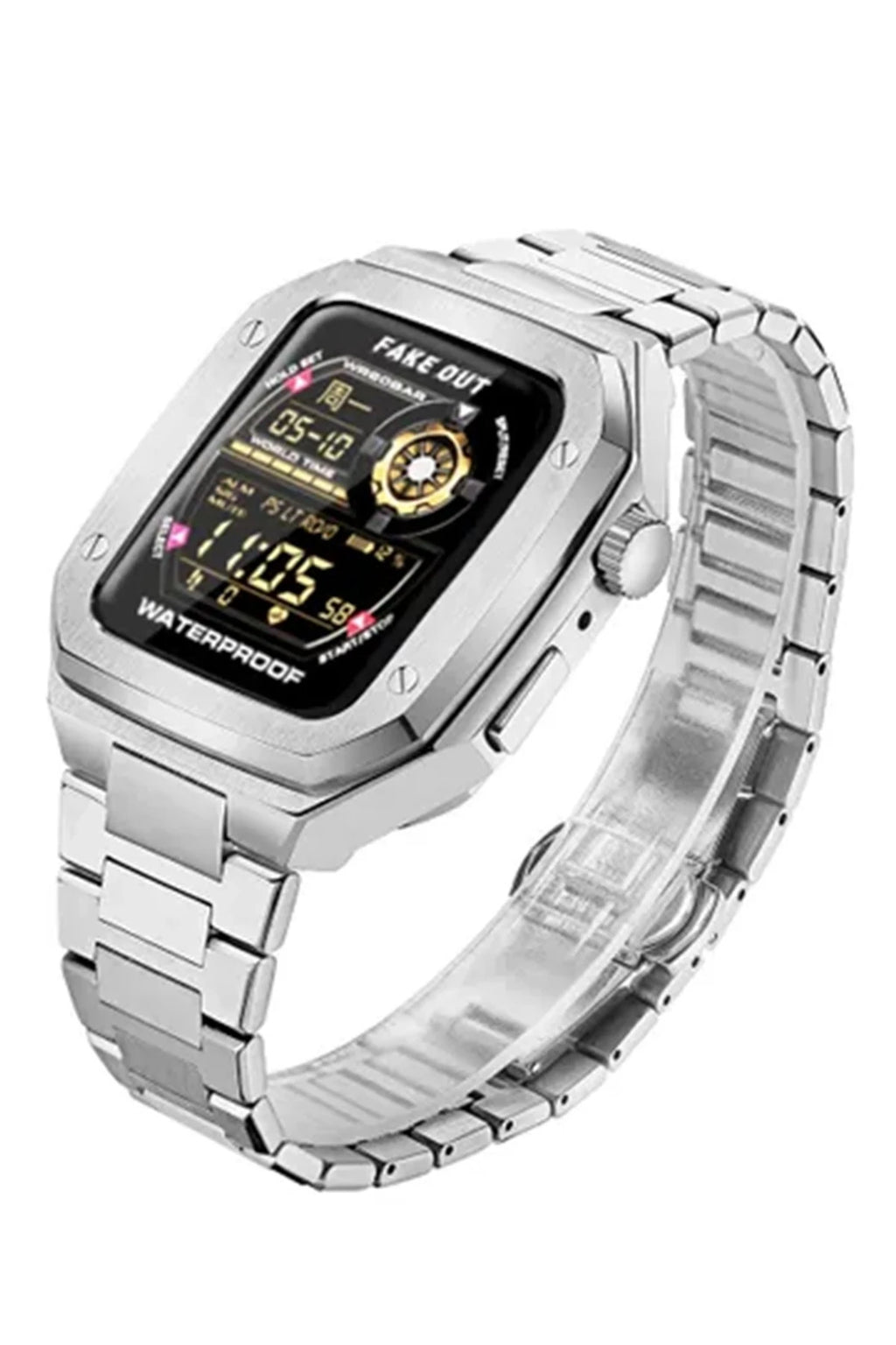 nebaktın Apple Watch 44mm Metal Petek Kasalı Kordon - Gümüş 2
