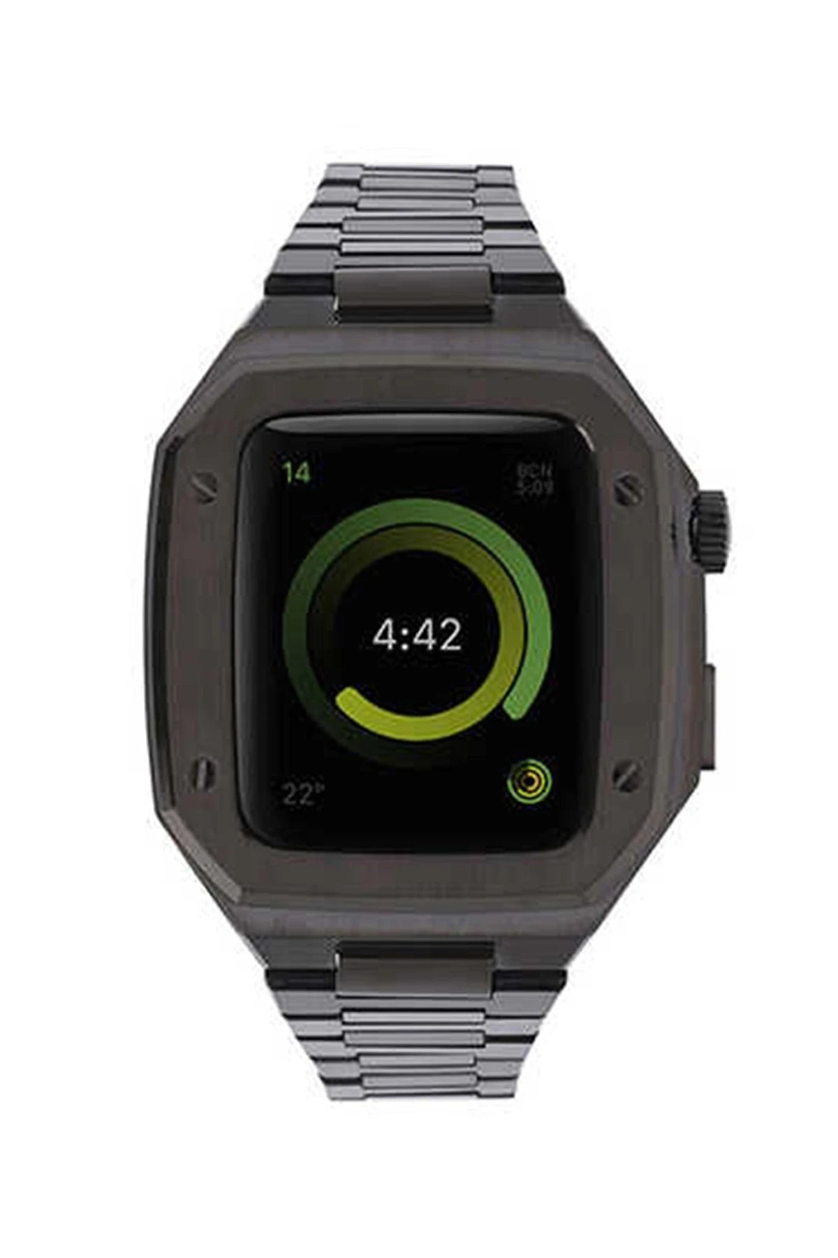 nebaktın Apple Watch 44mm Metal Petek Kasalı Kordon - Siyah 1