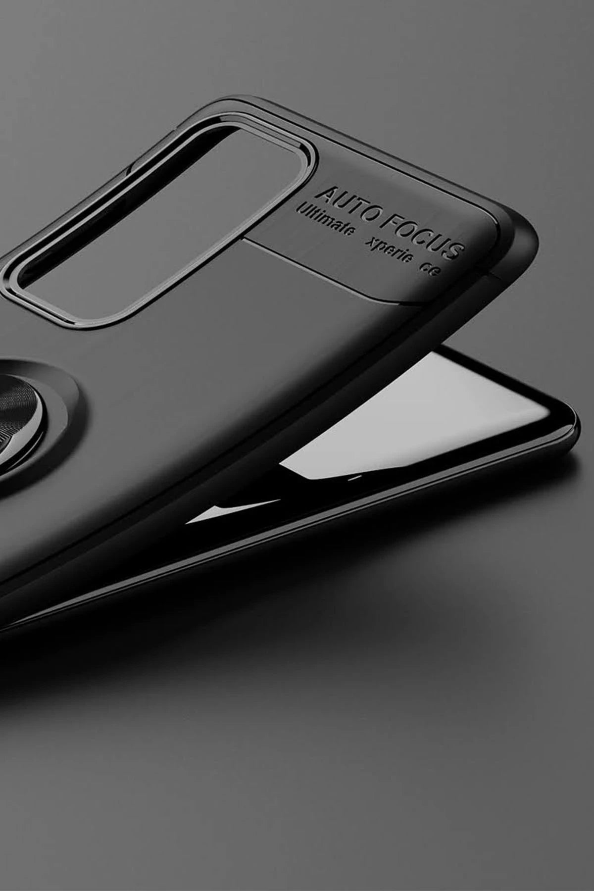 nebaktın Huawei P40 Kılıf Range Yüzüklü Silikon - Siyah-Mavi 4
