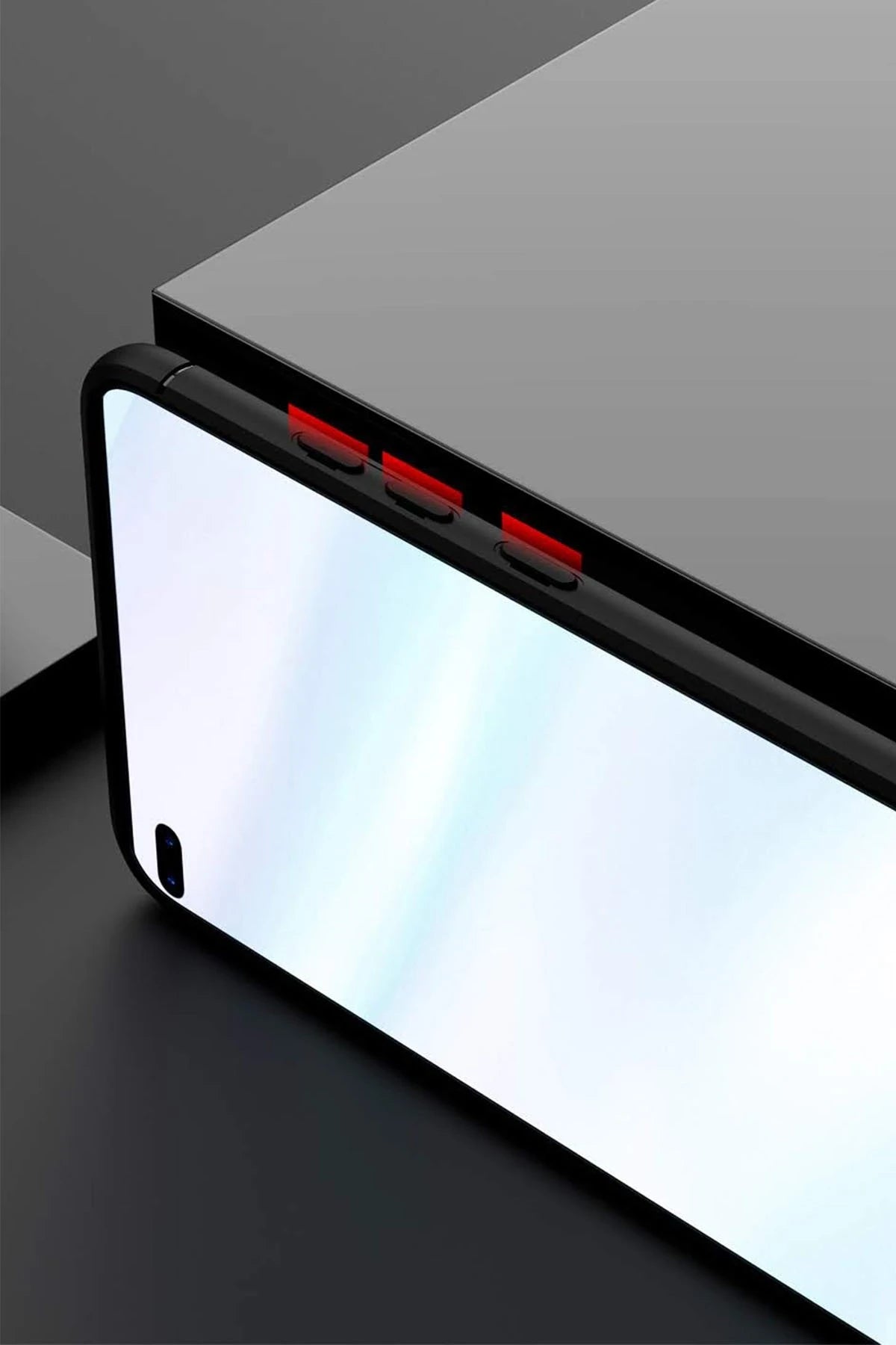 nebaktın Huawei P40 Kılıf Range Yüzüklü Silikon - Siyah-Mavi 7
