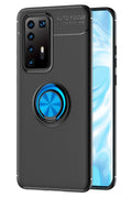 nebaktın Huawei P40 Pro Kılıf Range Yüzüklü Silikon - Siyah-Mavi 1