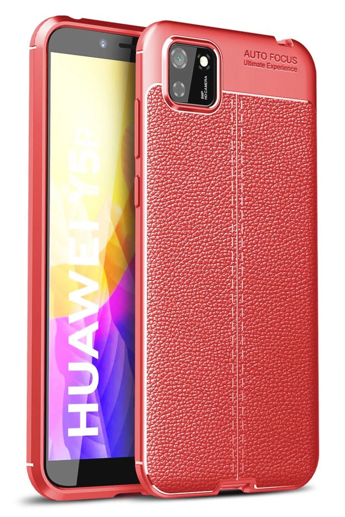 nebaktın Huawei Y5P Kılıf Auto Focus Kapak - Kırmızı 1