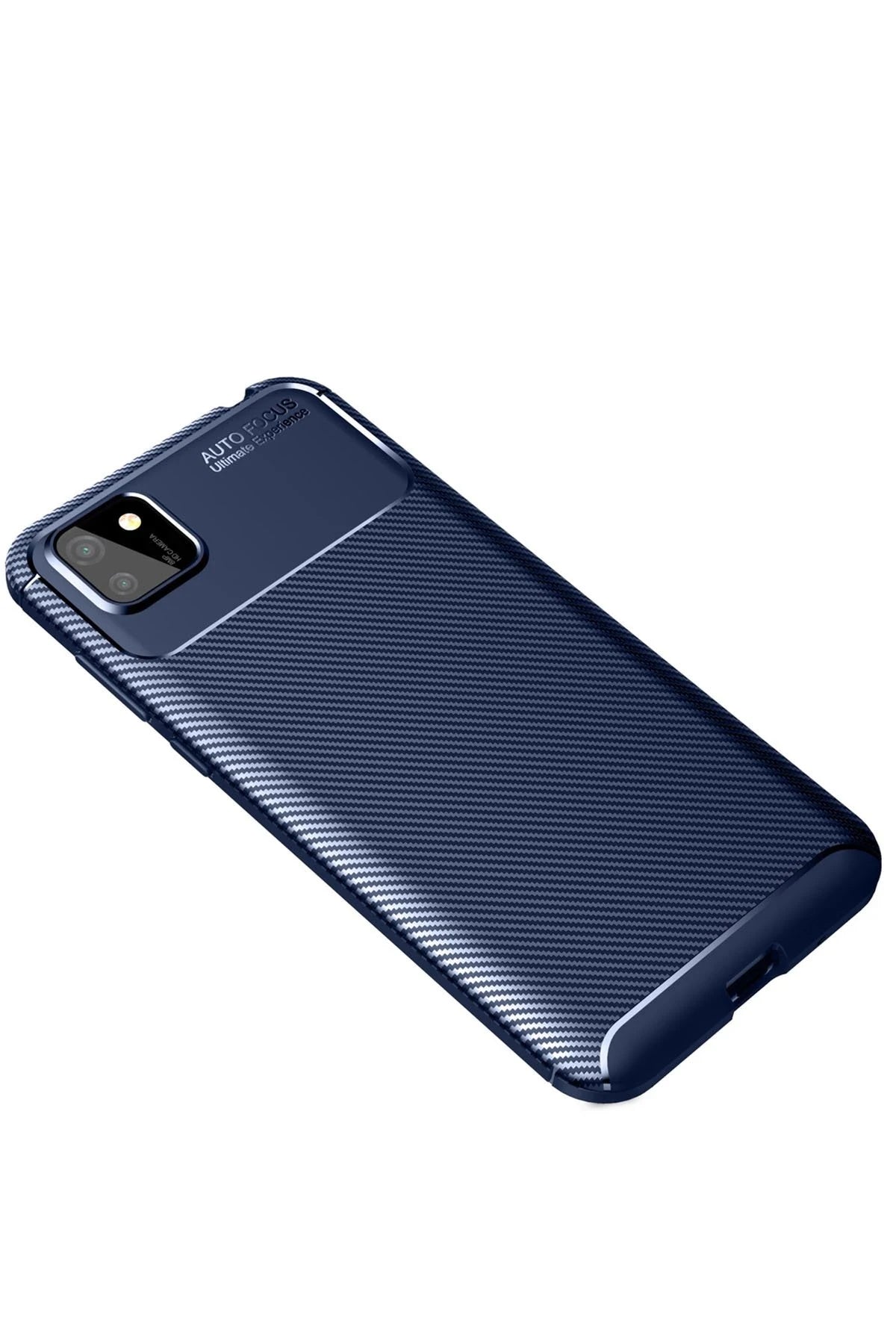 nebaktın Huawei Y5P Kılıf Auto Focus Karbon Kapak - Lacivert 2
