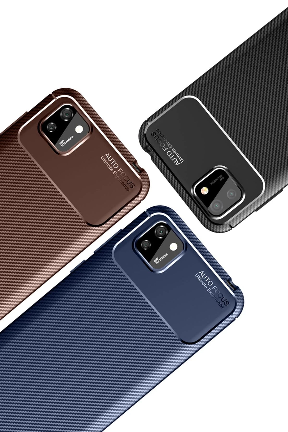 nebaktın Huawei Y5P Kılıf Auto Focus Karbon Kapak - Lacivert 3