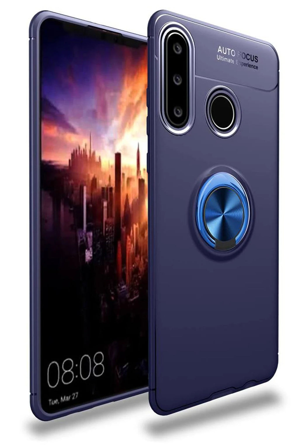 nebaktın Huawei Y6P Kılıf Range Yüzüklü Silikon - Mavi 1