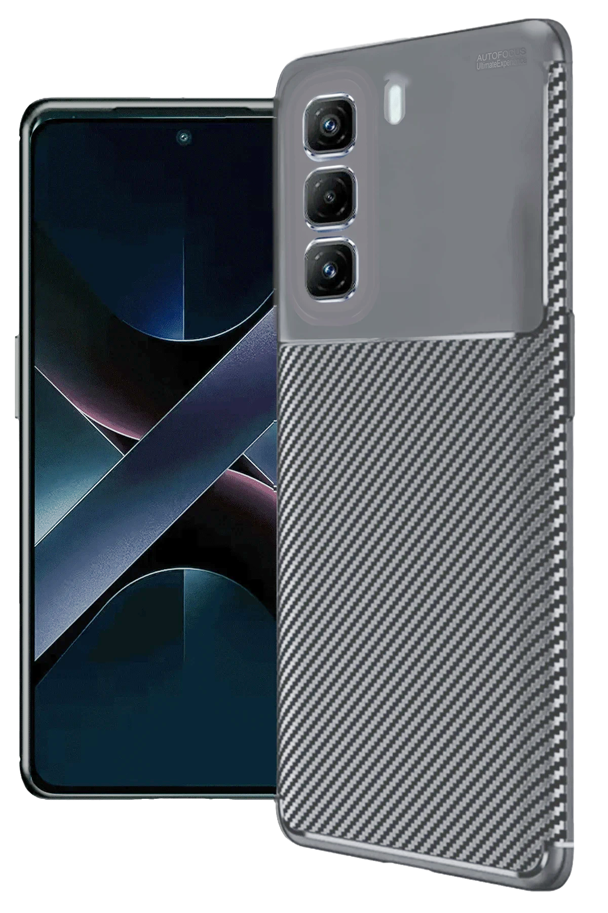nebaktın İnfinix Hot 50 4G Kılıf Auto Focus Karbon Kapak - Gri 1