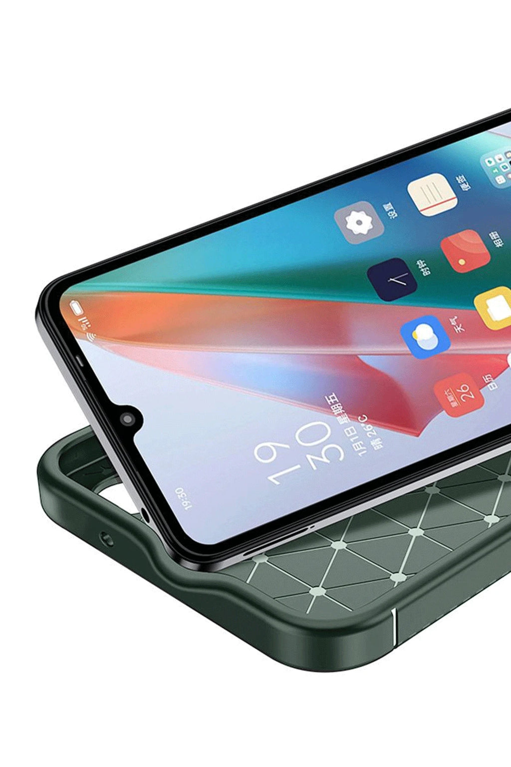 nebaktın İnfinix Hot 50 4G Kılıf Auto Focus Karbon Kapak - Koyu Yeşil 3