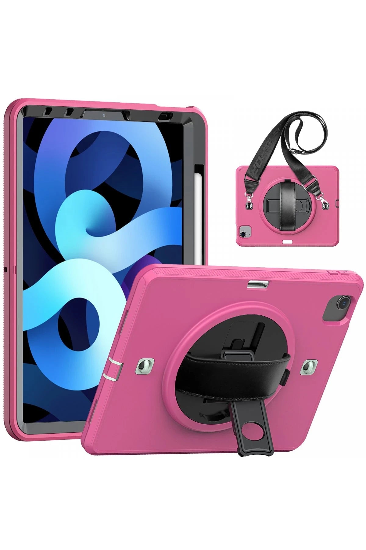 nebaktın Apple iPad Pro 11 (2020) Kılıf Strap-C Otterbox Tablet Kapak - Pembe 1