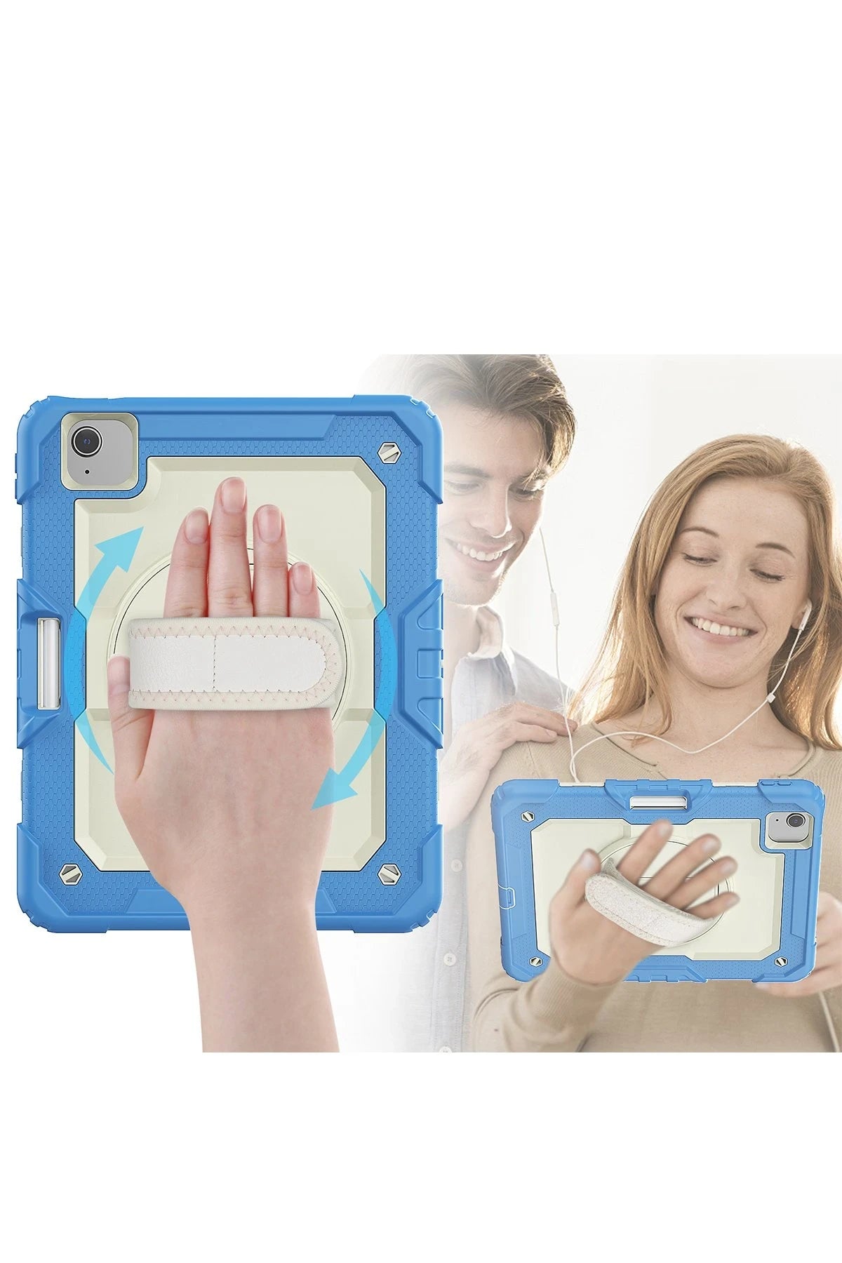 nebaktın Apple iPad Pro 11 (2020) Kılıf Strap New Tablet Kapak - Mavi 2