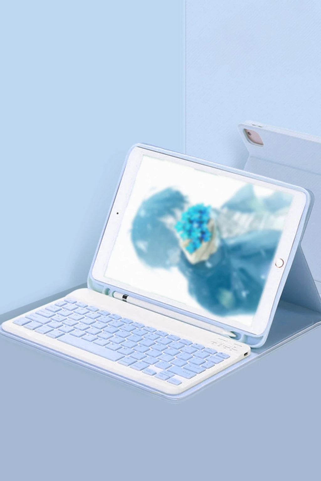 nebaktın Apple iPad Pro 11 (2022) Kılıf KC01 Smart Klavyeli Tablet Kılıfı - Mavi 1