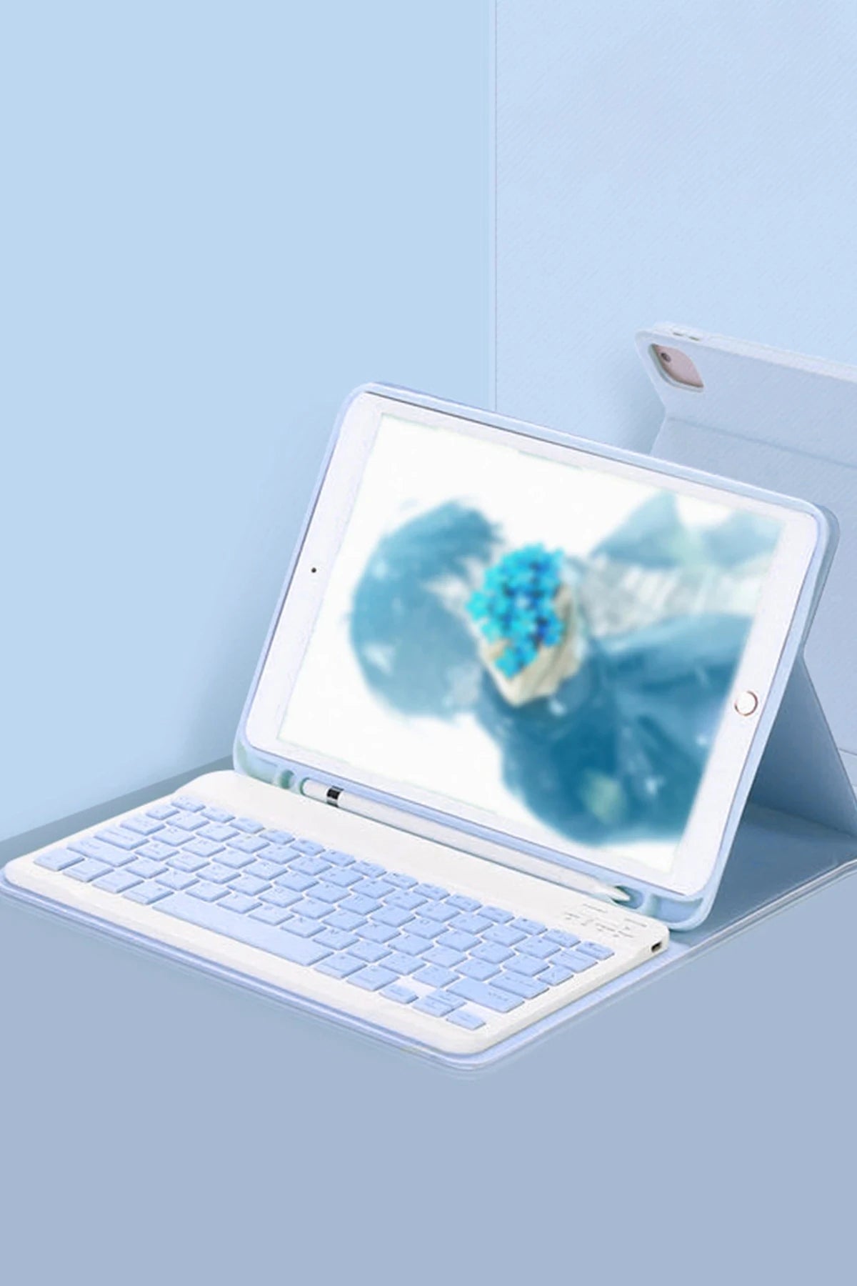 nebaktın Apple iPad Pro 11 (2022) Kılıf KC01 Smart Klavyeli Tablet Kılıfı - Mavi 1