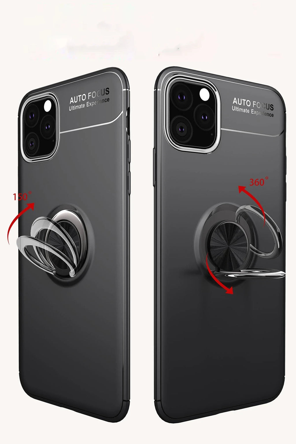 nebaktın Apple iPhone 11 Pro Kılıf Range Yüzüklü Silikon - Siyah-Kırmızı 2
