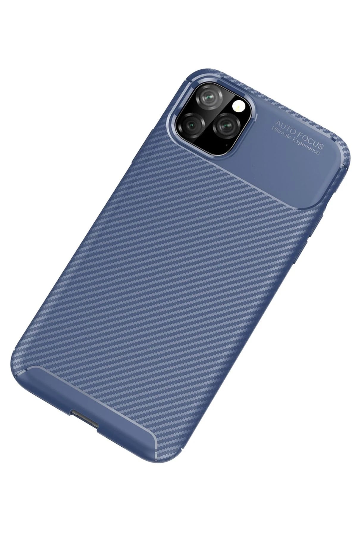 nebaktın Apple iPhone 11 Pro Max Kılıf Auto Focus Karbon Kapak - Lacivert 2