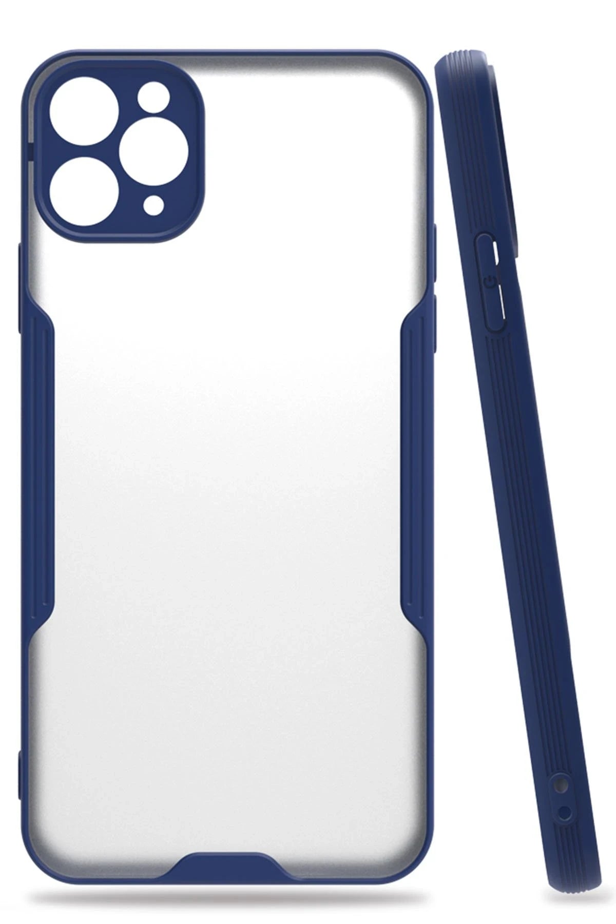 nebaktın Apple iPhone 11 Pro Max Kılıf Platin Silikon - Lacivert 1